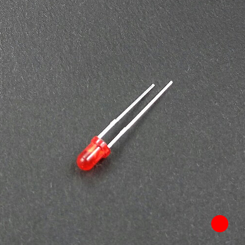 3mm LED 빨강,빨간색 / 반투명 / Diffused RED 3mm LED